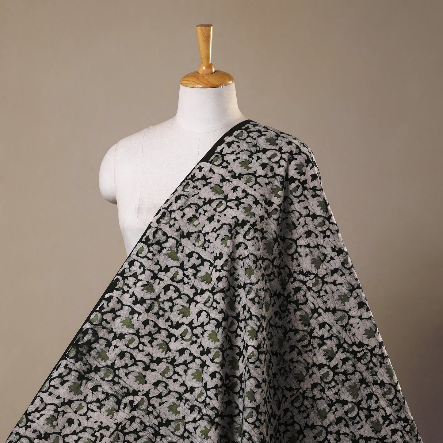 Black - kutch batik cotton fabric 88 - handcrafted