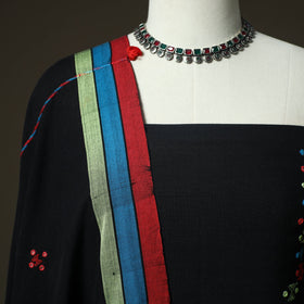 Kutch bhujodi handloom kala cotton 3pc unstitched dress