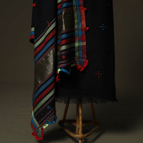 Kutch bhujodi handloom kala cotton 3pc unstitched dress