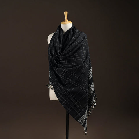 Kutch bhujodi handwoven merino wool shawl 104 - handcrafted