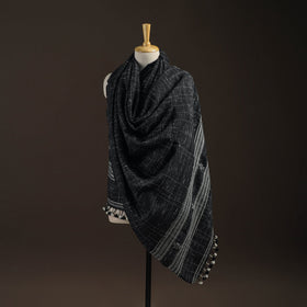 Kutch bhujodi handwoven merino wool shawl 157 - handcrafted