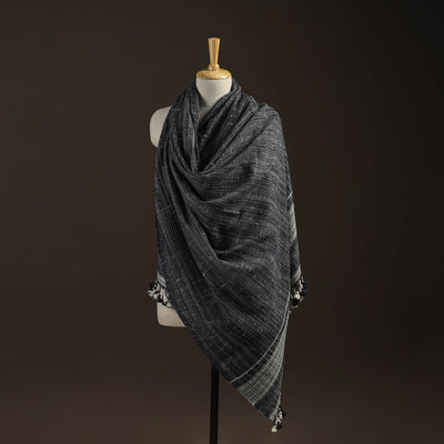 Kutch bhujodi handwoven merino wool shawl 162 - handcrafted