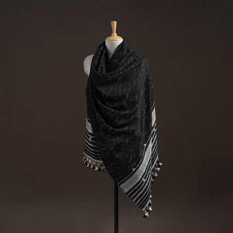 Kutch bhujodi handwoven merino wool shawl 35 - handcrafted