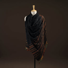 Kutch bhujodi mirror work handwoven merino wool shawl 28