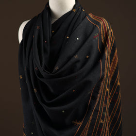 Kutch bhujodi mirror work handwoven merino wool shawl 28