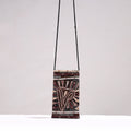 Black Kutch Dhebariya Qatab Embroidery Cotton Sling Mobile Pouch 