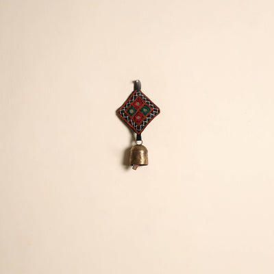 Kutch embroidery copper coated iron bell keychain 08