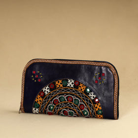 Black Kutch Embroidery Wallets for Women