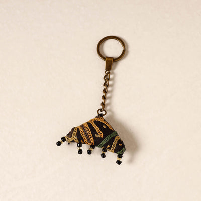 Black Kutch Embroidery Handmade Keychain 