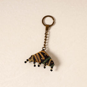Black Kutch Embroidery Handmade Keychain 