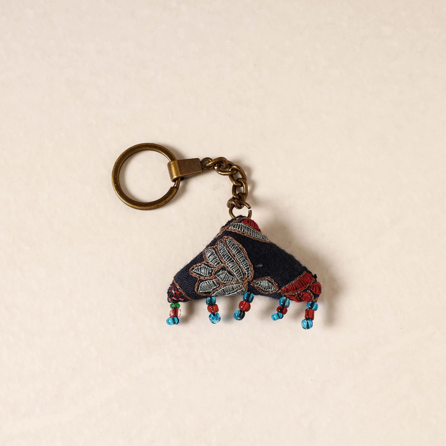 Black Kutch Embroidery Handmade Keychain 