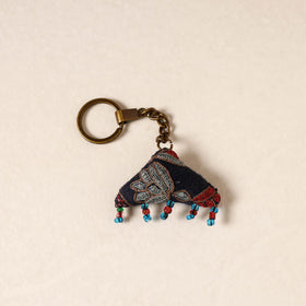 Black Kutch Embroidery Handmade Keychain 