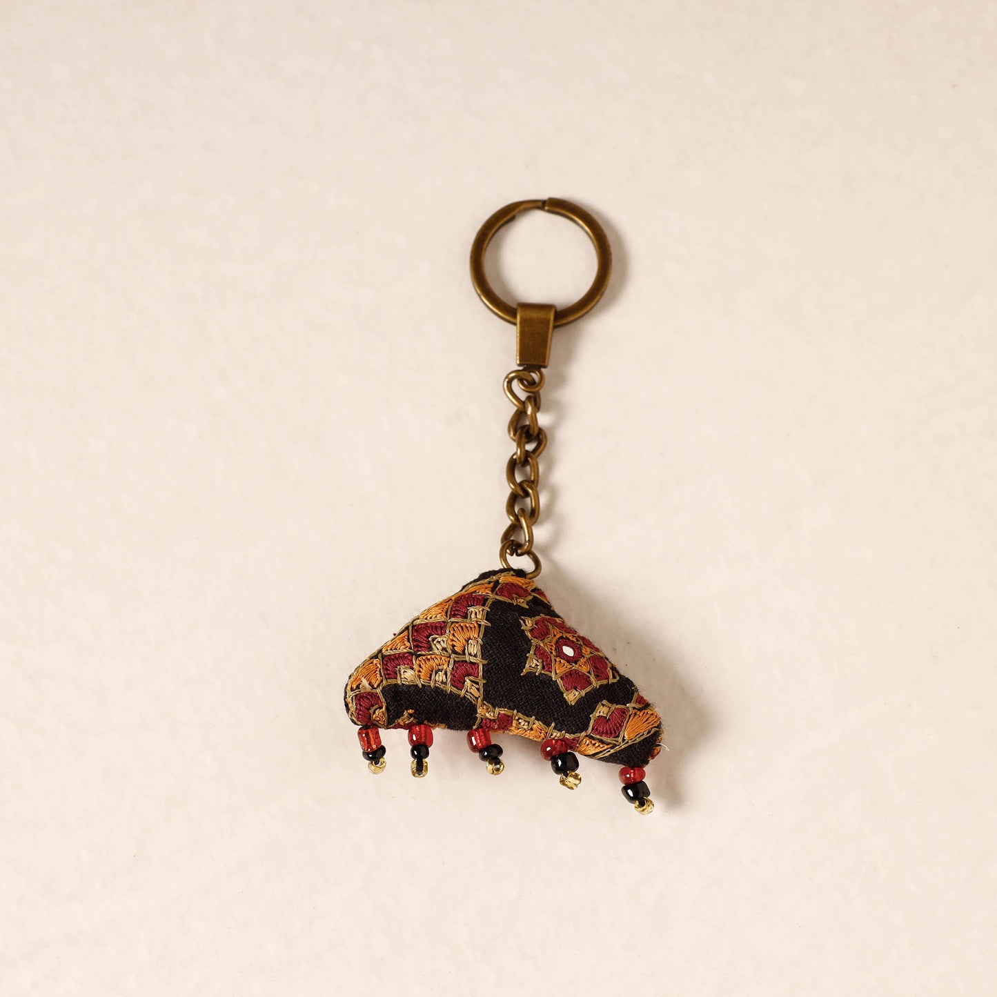 Black Kutch Embroidery Handmade Keychain 