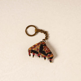Black Kutch Embroidery Handmade Keychain 