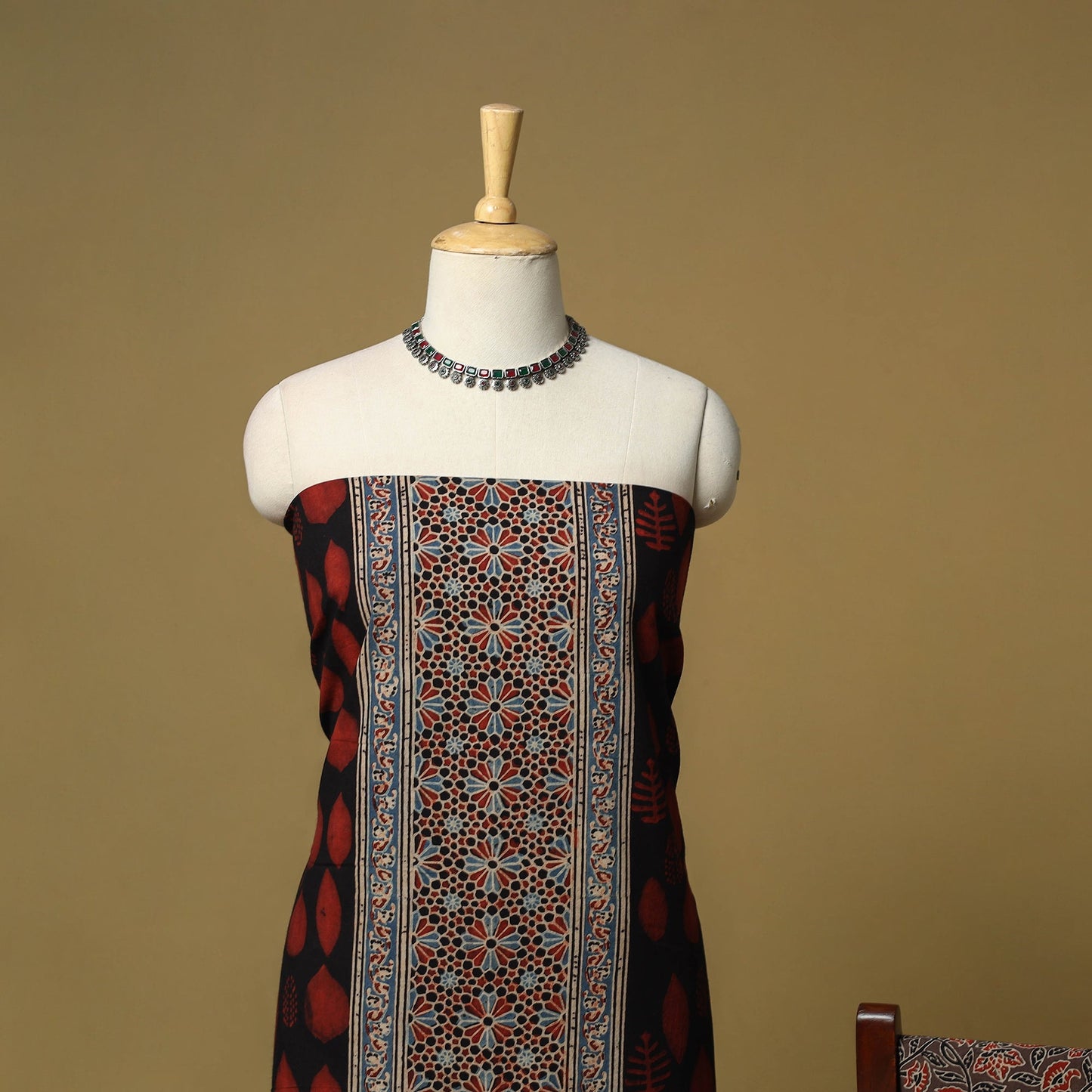 Kutch hand natural dyed 3pc unstitched dress material 22