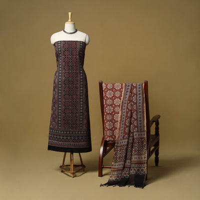 Kutch hand natural dyed 3pc unstitched dress material 19
