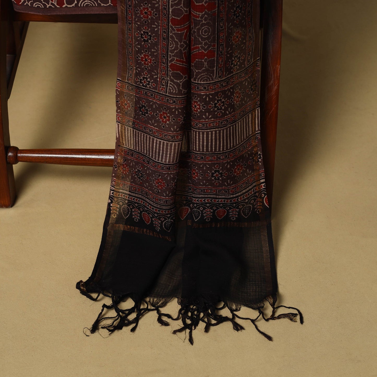 Kutch hand natural dyed 3pc unstitched dress material 05