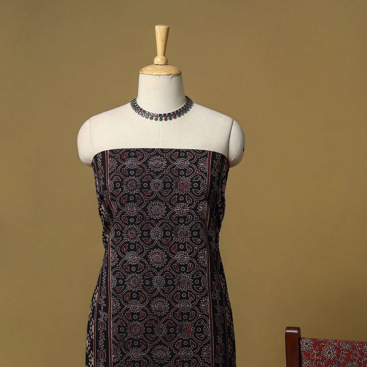 Kutch hand natural dyed 3pc unstitched dress material 27