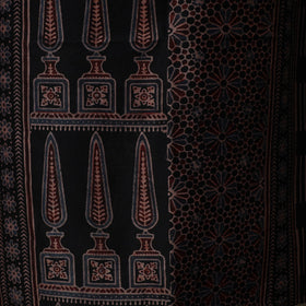 Kutch hand block ajrakh print natural dyed chanderi silk