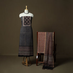 Kutch hand block ajrakh print natural dyed cotton 3pc