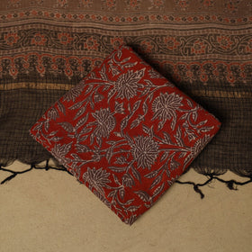 Kutch hand natural dyed kota doria cotton 3pc unstitched