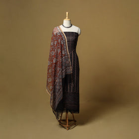 Kutch hand natural dyed kota doria cotton 3pc unstitched