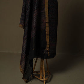 Kutch hand block ajrakh print natural dyed linen 2pc