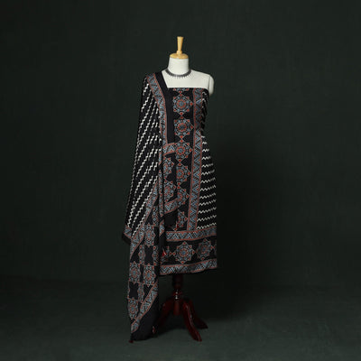 Kutch hand block ajrakh print natural dyed modal silk 2pc