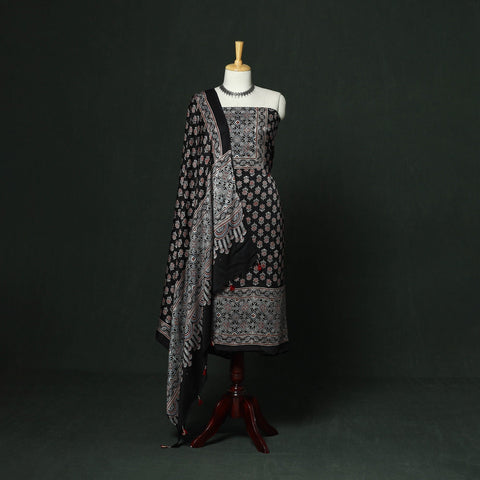 Kutch hand block ajrakh print natural dyed modal silk 2pc