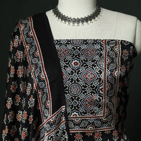 Kutch hand block ajrakh print natural dyed modal silk 2pc