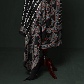 Kutch hand block ajrakh print natural dyed modal silk 2pc