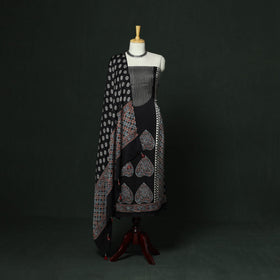 Kutch hand block ajrakh print natural dyed modal silk 2pc