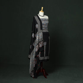 Kutch hand block ajrakh print natural dyed modal silk 2pc