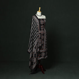 Kutch hand block ajrakh print natural dyed modal silk 2pc