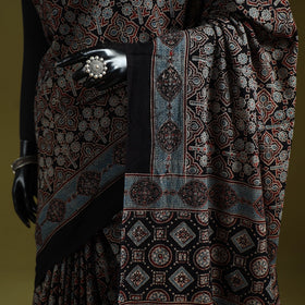 Kutch hand block print natural dyed pure mul cotton ajrakh