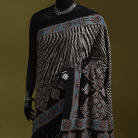 Kutch hand block print natural dyed pure mul cotton ajrakh