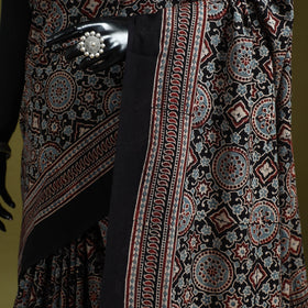 Kutch hand block print natural dyed pure mul cotton ajrakh
