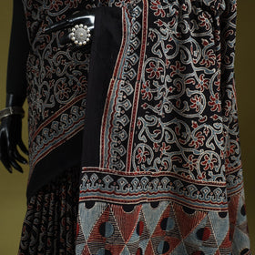 Kutch hand block print natural dyed pure mul cotton ajrakh