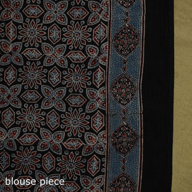 Kutch hand block print natural dyed pure mul cotton ajrakh