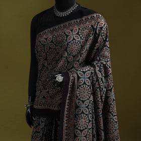 Kutch hand block print natural dyed pure mul cotton ajrakh
