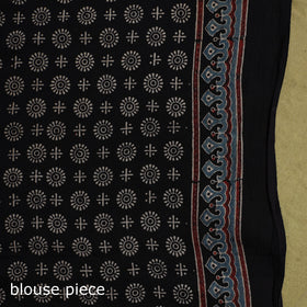 Kutch hand block print natural dyed pure mul cotton ajrakh