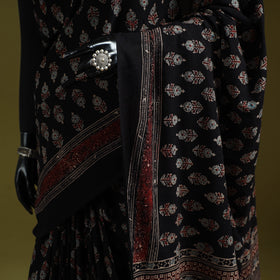 Kutch hand block print natural dyed pure mul cotton ajrakh