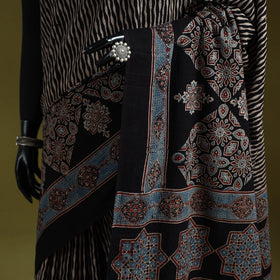 Kutch hand block print natural dyed pure mul cotton ajrakh