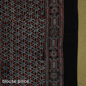 Kutch hand block print natural dyed pure mul cotton ajrakh