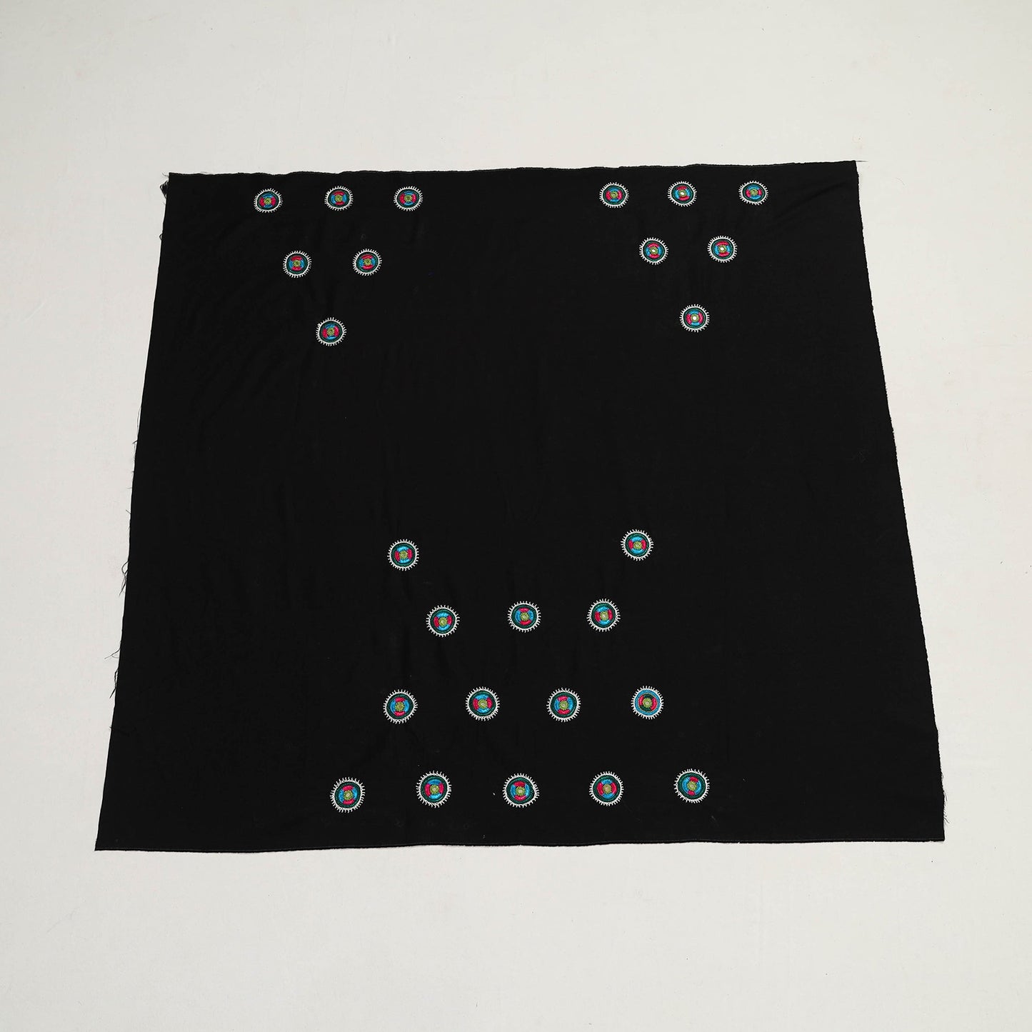 Black - kutch hand embroidery cotton blouse piece 72