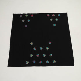 Black - kutch hand embroidery cotton blouse piece 72