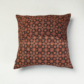  Kutch Embroidered Ajrakh Mashru Silk Cushion Cover (16 x 16 in) 