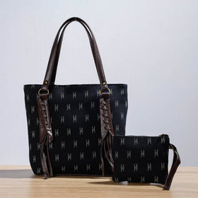 Black Kutch Handcrafted Cotton Shoulder Bag (Set of 2)