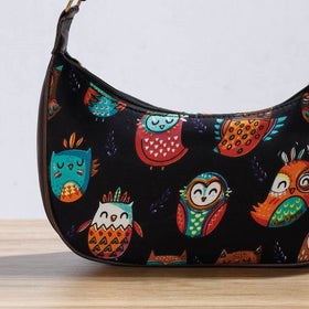 Black Kutch Handcrafted Silk Black Shoulder Bag