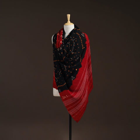 Kutch handwoven bandhani merino wool shawl 01 - handcrafted